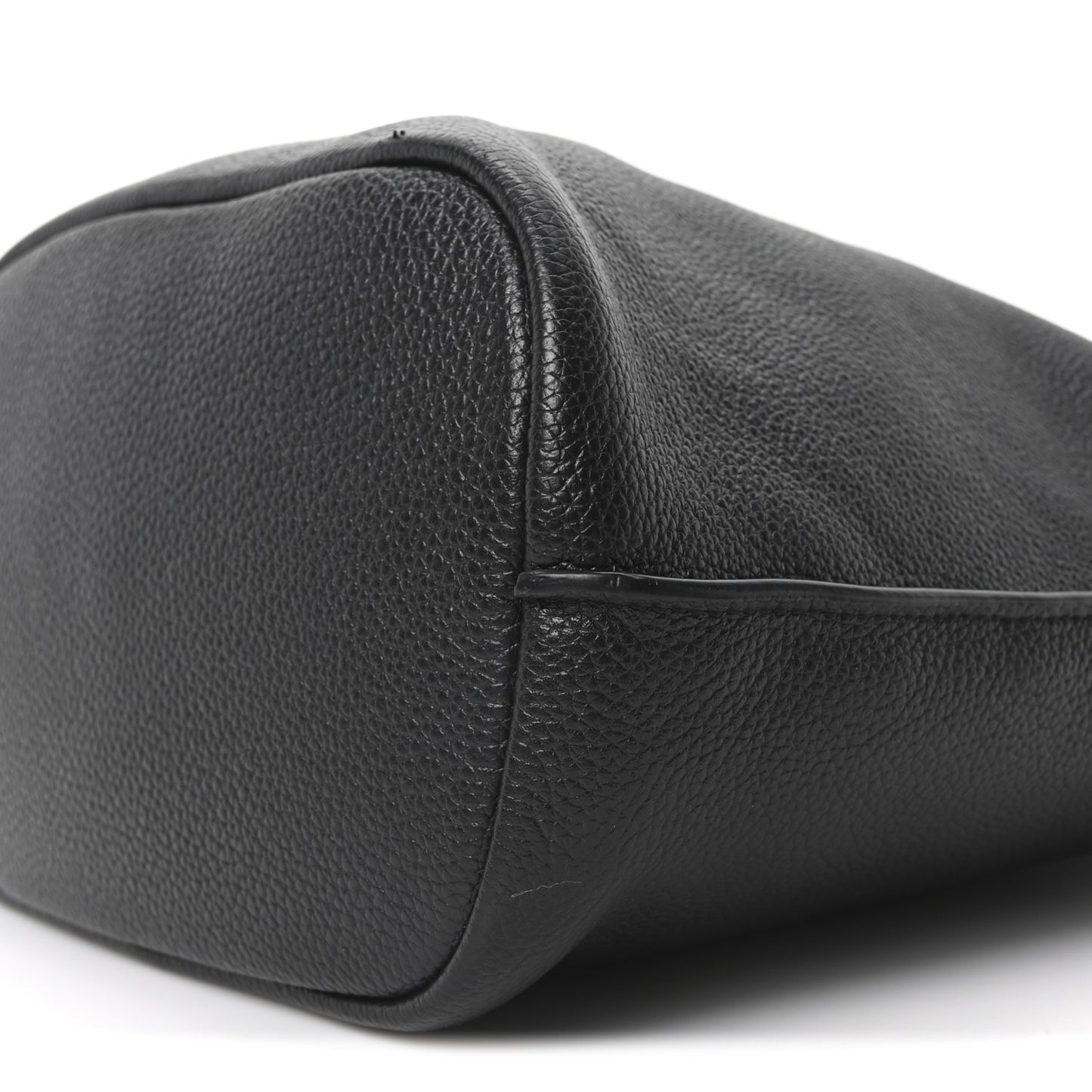 Grained Calfskin Boucle Bucket Bag Black
