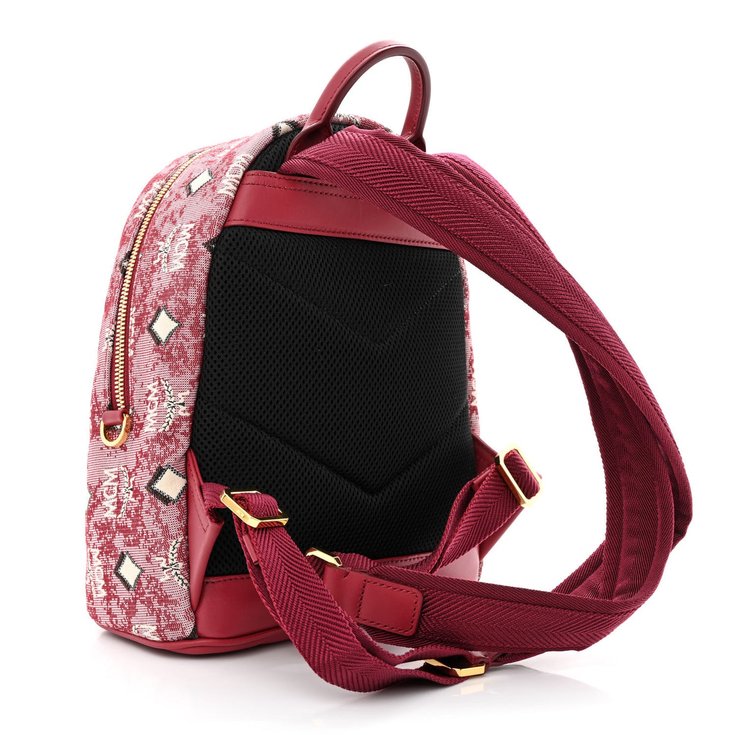 Jacquard Monogram Mini Backpack Red