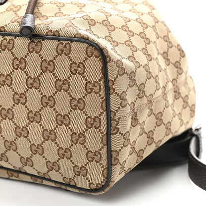 Gucci Monogram Dollar Calfskin O Drawstring Backpack Beige Ebony Testa di Moro Dark Chocolate 10 of 12