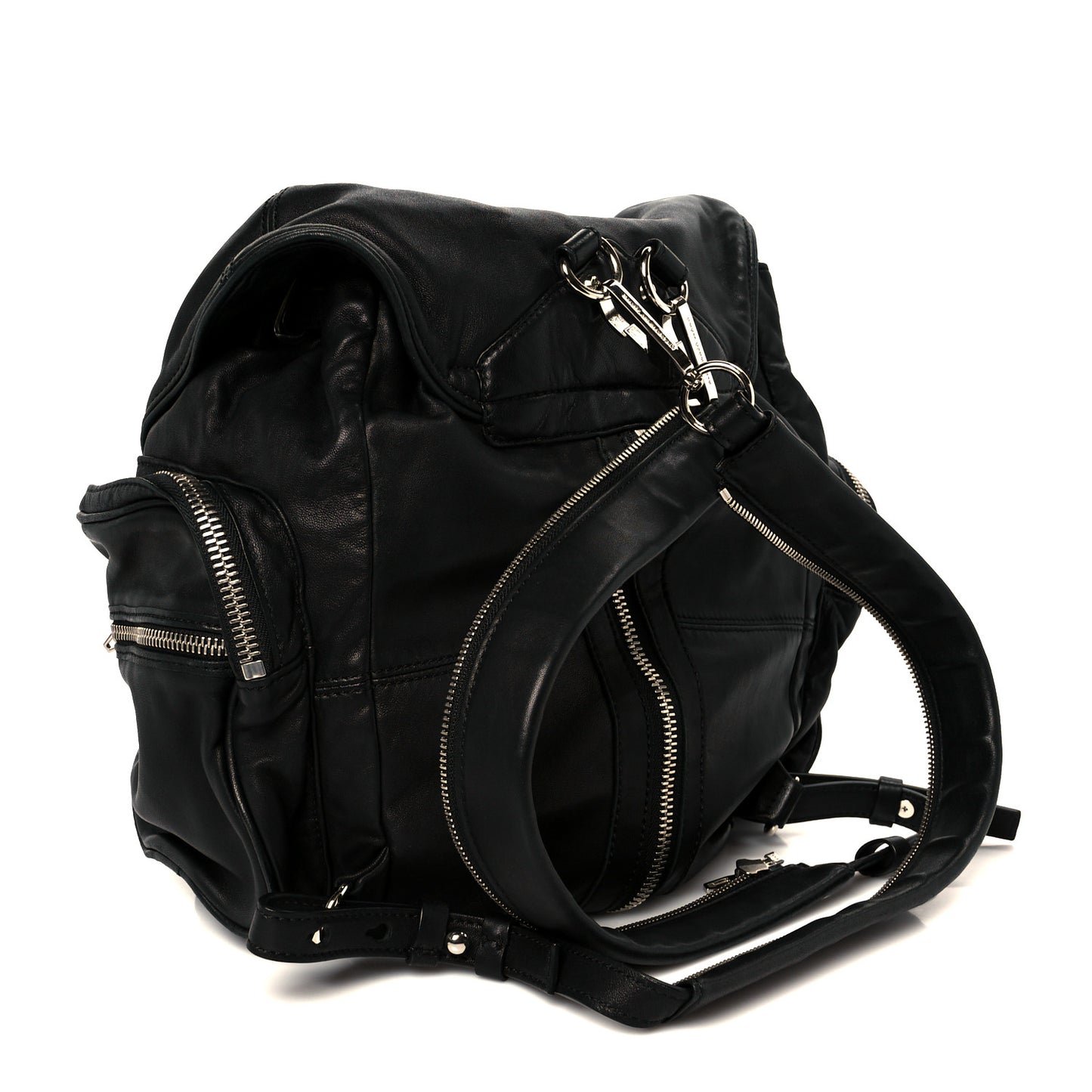 Lambskin Marti Backpack Bag Washed Black Rhodium Hardware