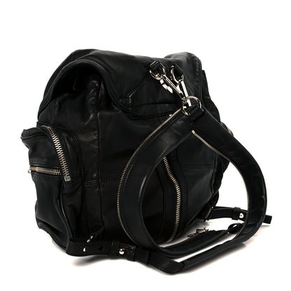 Alexander Wang Lambskin Marti Backpack Bag Washed Black Rhodium Hardware 8 of 13