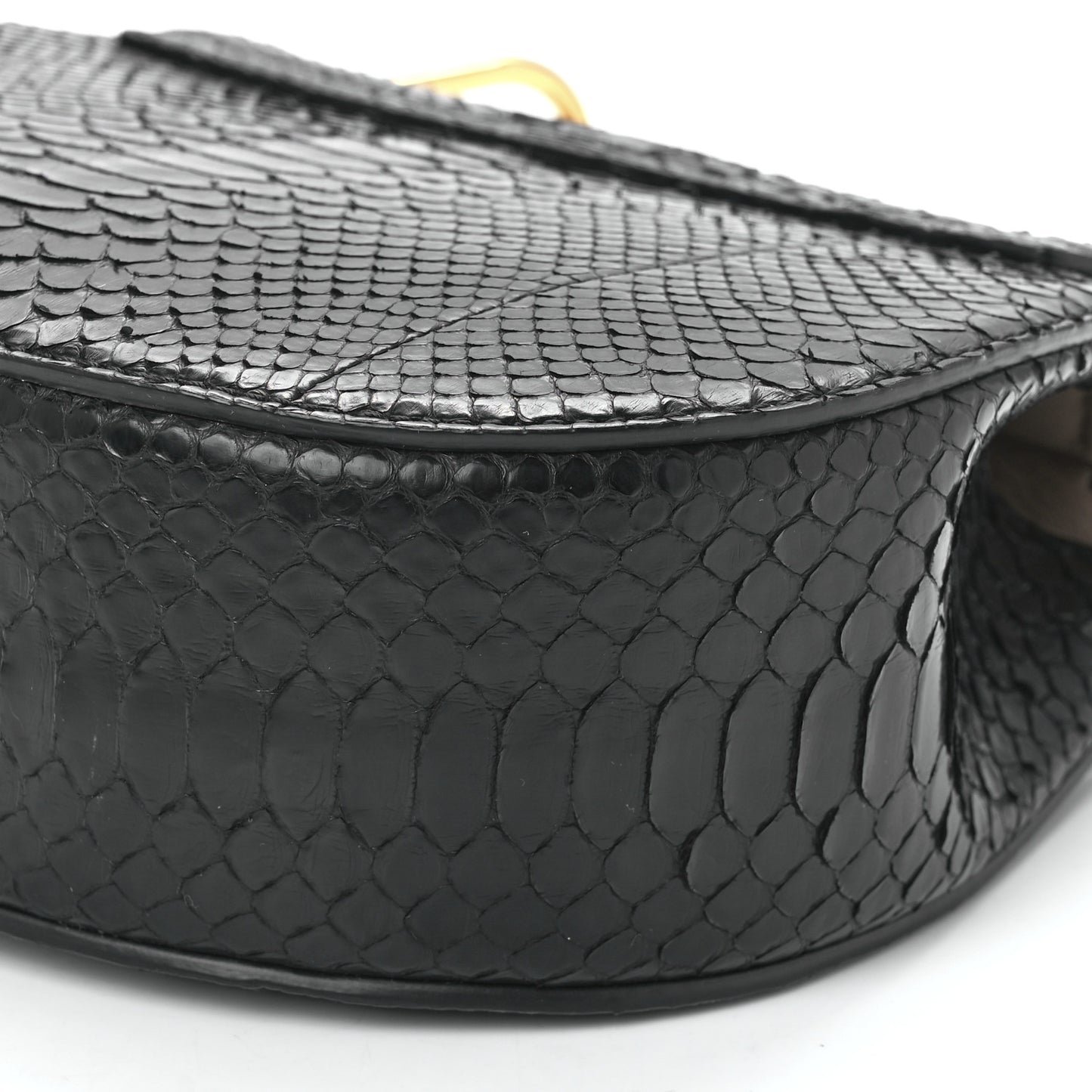 Snakeskin Drew Shoulder Bag Black