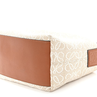 Loewe Jacquard Anagram Calfskin Small Cubi Bag Ecru Tan 10 of 10
