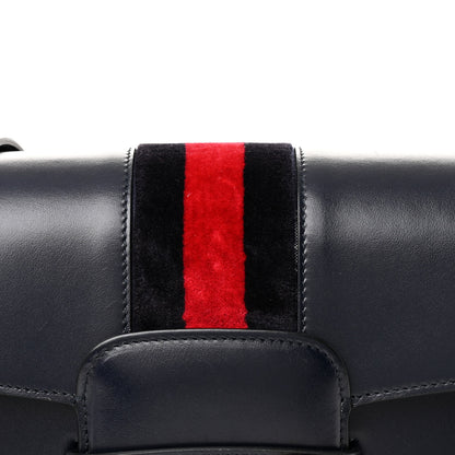 Gucci Calfskin Velvet Web Horsebit 1955 Shoulder Bag Blue 8 of 10