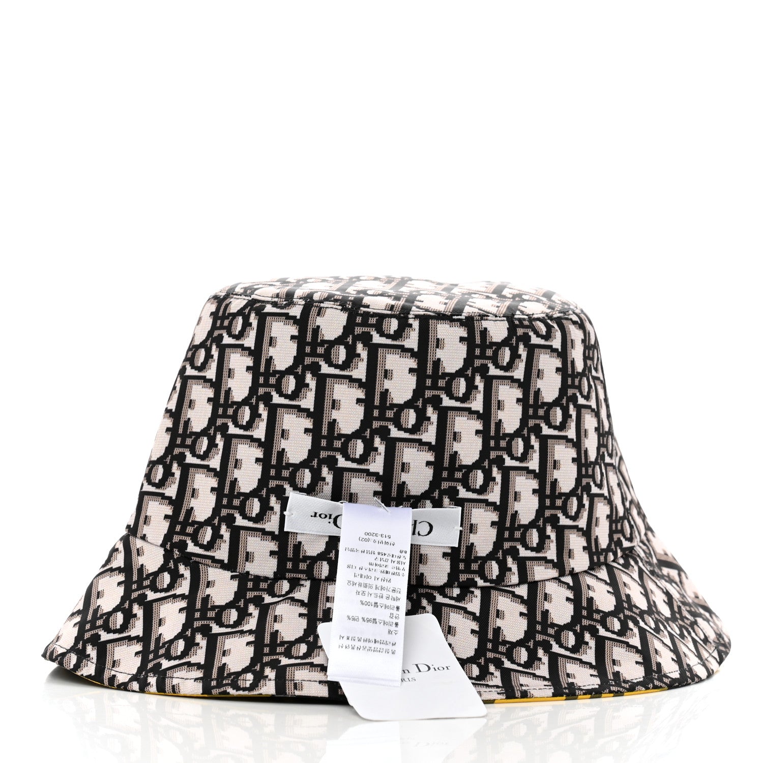 Christian Dior Oblique Check'N'Dior Reversible Teddy-D Brim Bucket Hat 57 Blue Yellow 10 of 12