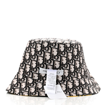 Christian Dior Oblique Check'N'Dior Reversible Teddy-D Brim Bucket Hat 57 Blue Yellow 10 of 12