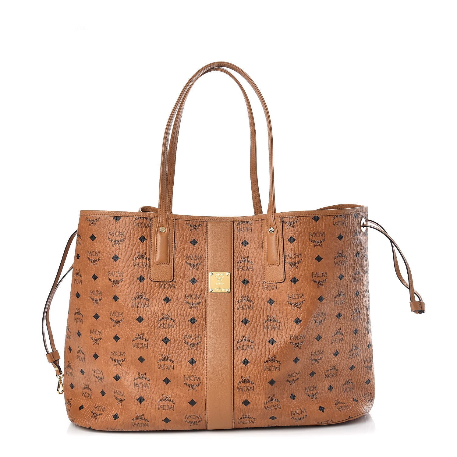 MCM Visetos Large Liz Reversible Shopper Tote Cognac 1 of 14