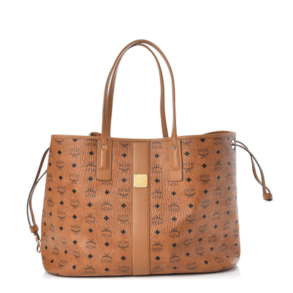 MCM Visetos Large Liz Reversible Shopper Tote Cognac 1 of 14