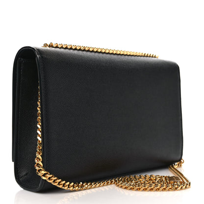 Saint Laurent Grain De Poudre Medium Classic Monogram Kate Satchel Black 3 of 9
