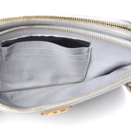Chanel Caviar Quilted Small Boy Clutch With Chain Grey 7 of 14