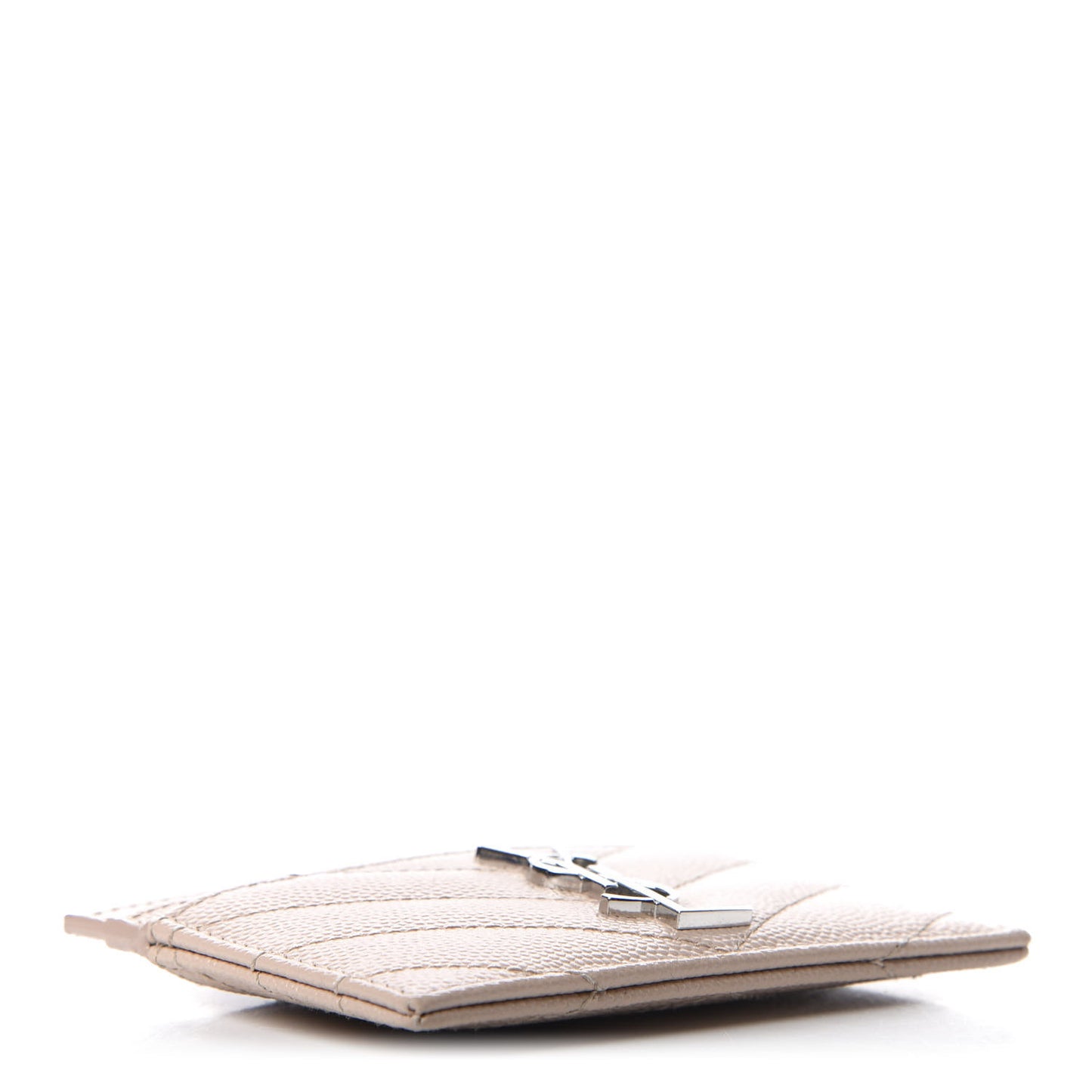 Grain De Poudre Matelasse Chevron Monogram Credit Card Case Marble Pink