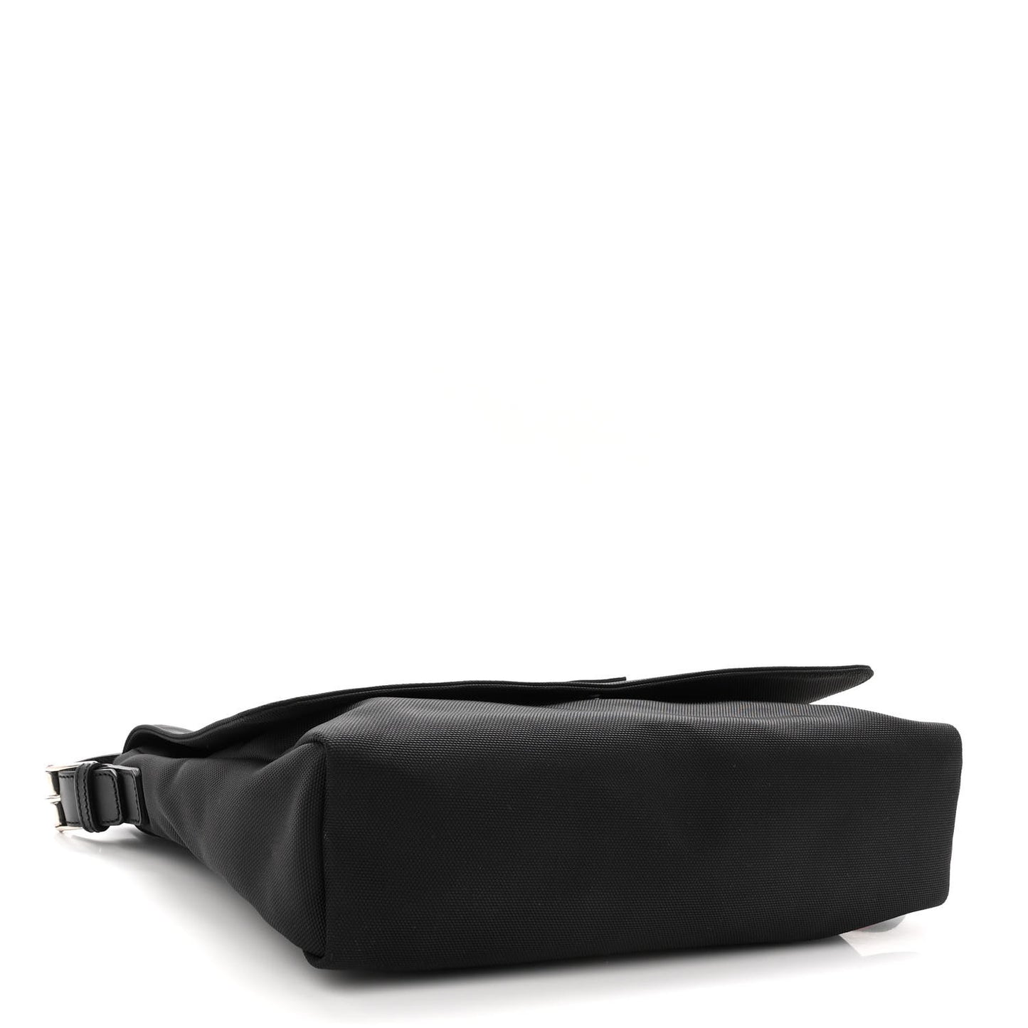 Techno Canvas Web Large Flap Messenger Bag Black