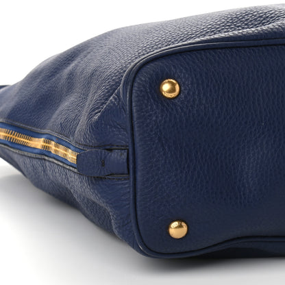 Prada Vitello Daino Side Zip Tote Bluette 5 of 11