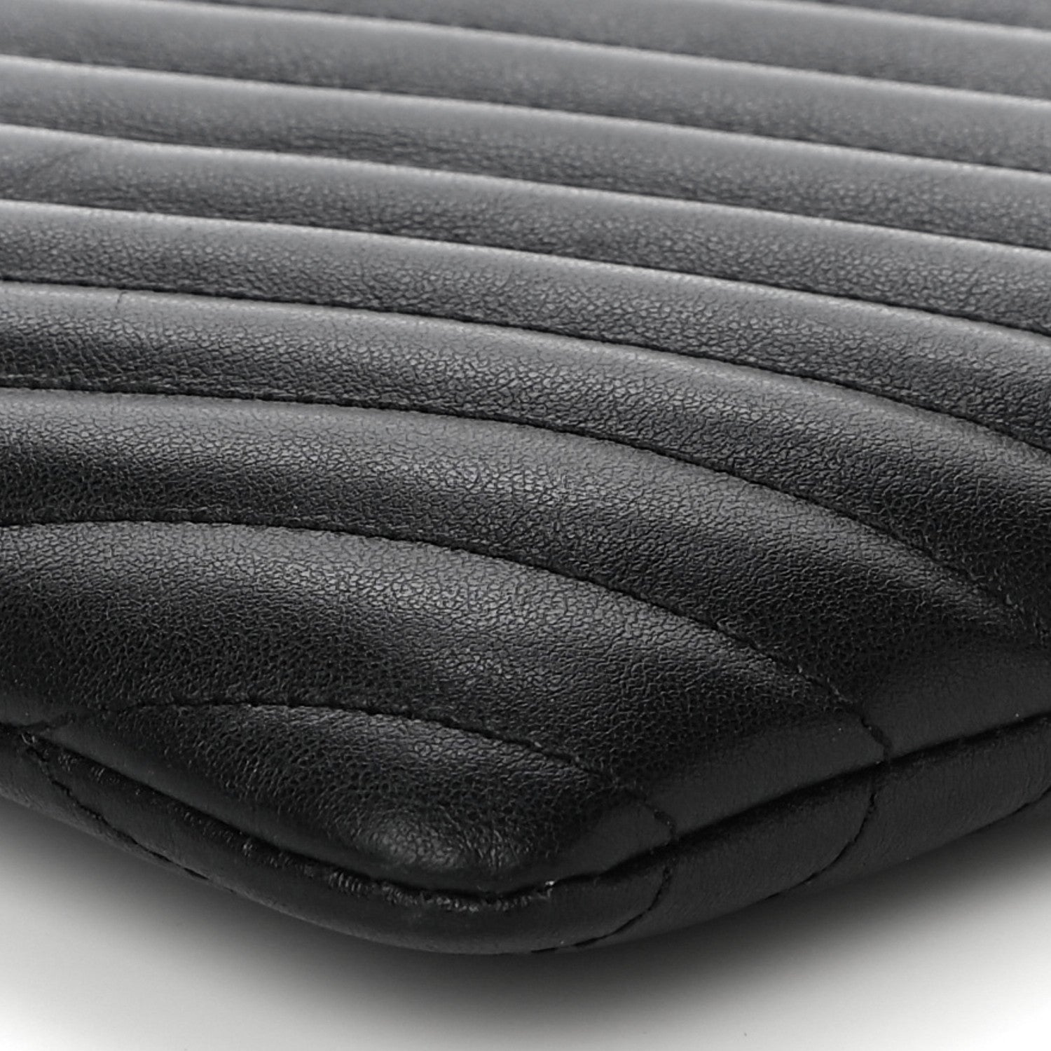 Saint Laurent Calfskin Matelasse Chevron Monogram A5 Wristlet Black 10 of 12