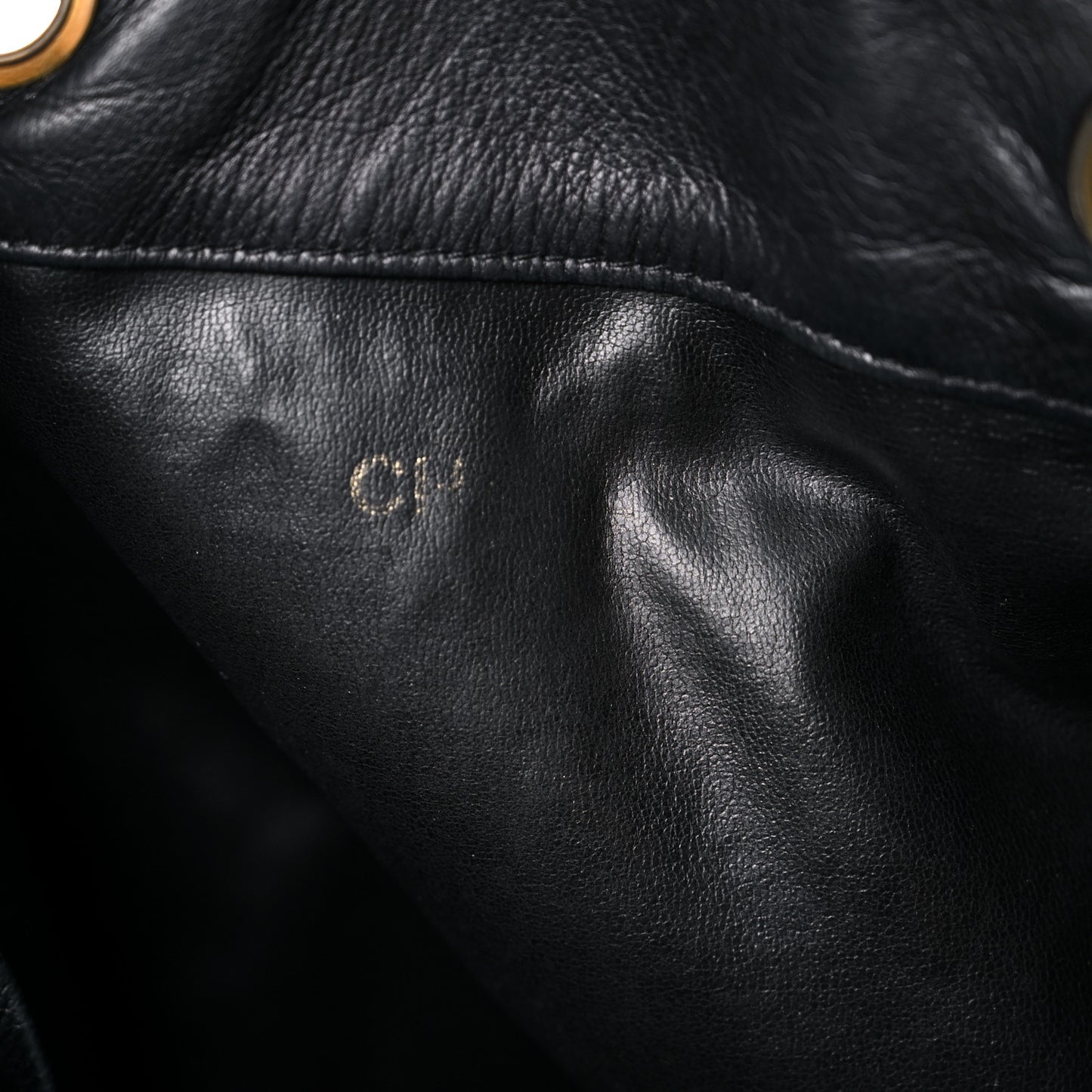 Lambskin Drawstring Sling Backpack Black