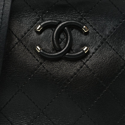 Chanel Calfskin Stitched Covered CC Camera Case Bag Black 8 of 10