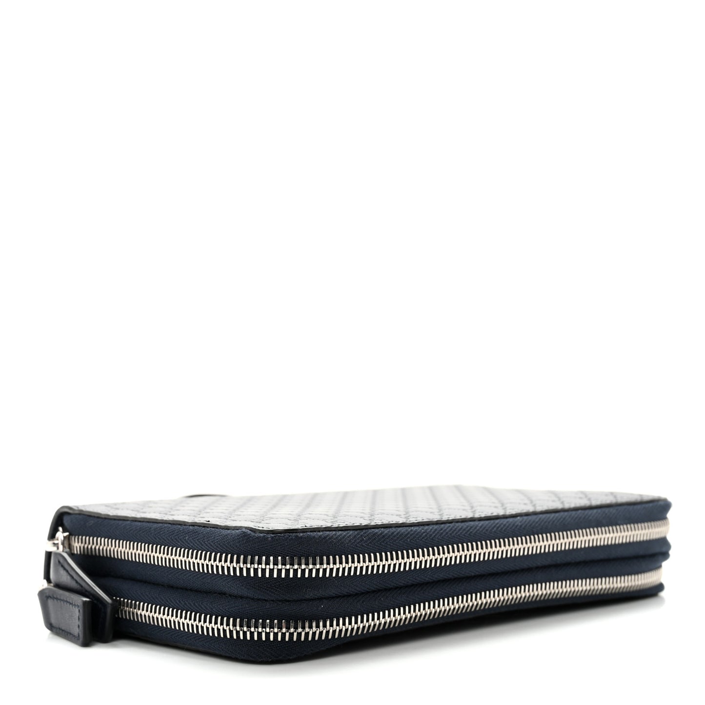 Microguccissima Zip Around Top Handle Travel Wallet Navy