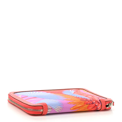 Hermes Epsom Printed Silk Flamingo Party Soie-Cool Wallet Rose Jaipur 5 of 9