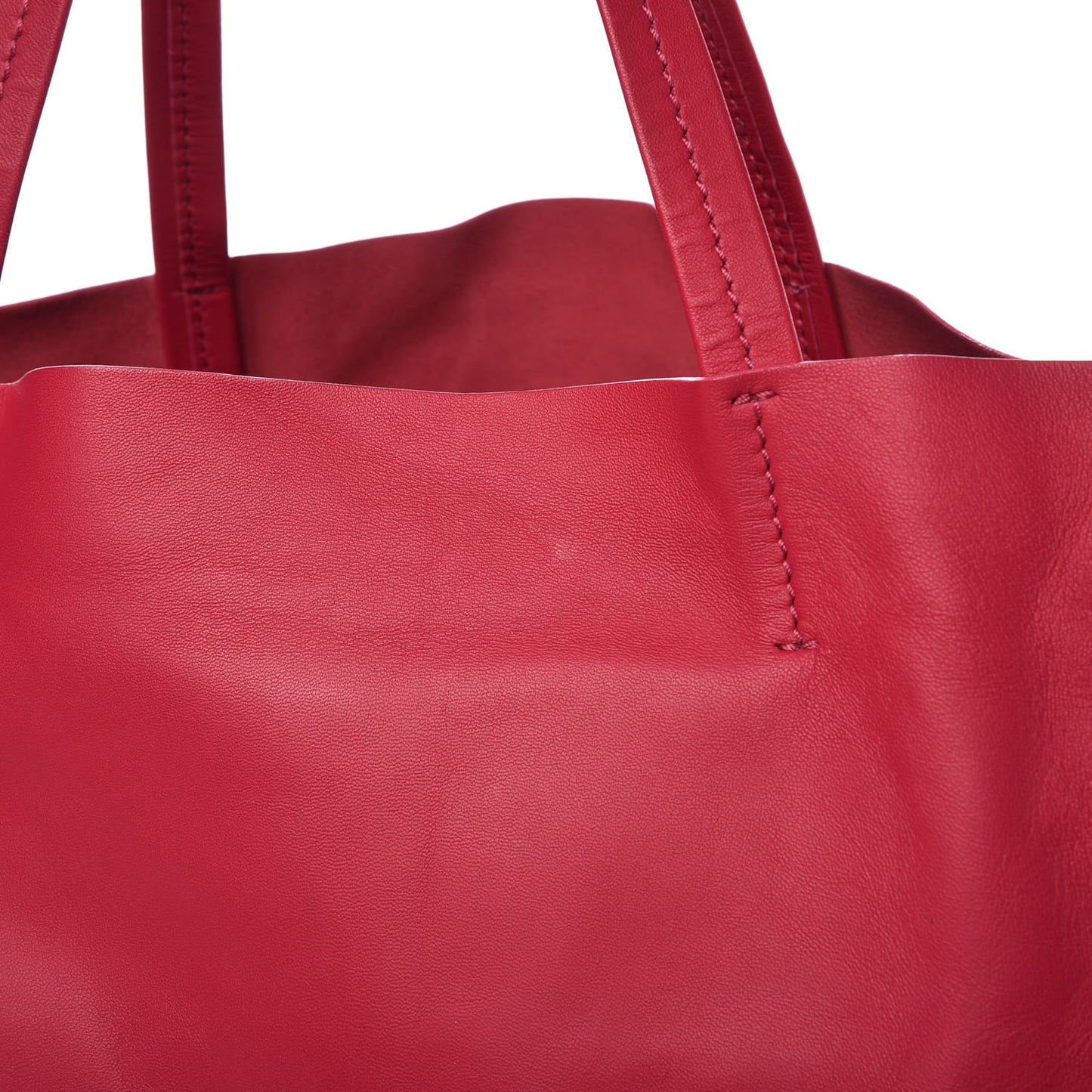 Lambskin Horizontal Cabas Fuchsia