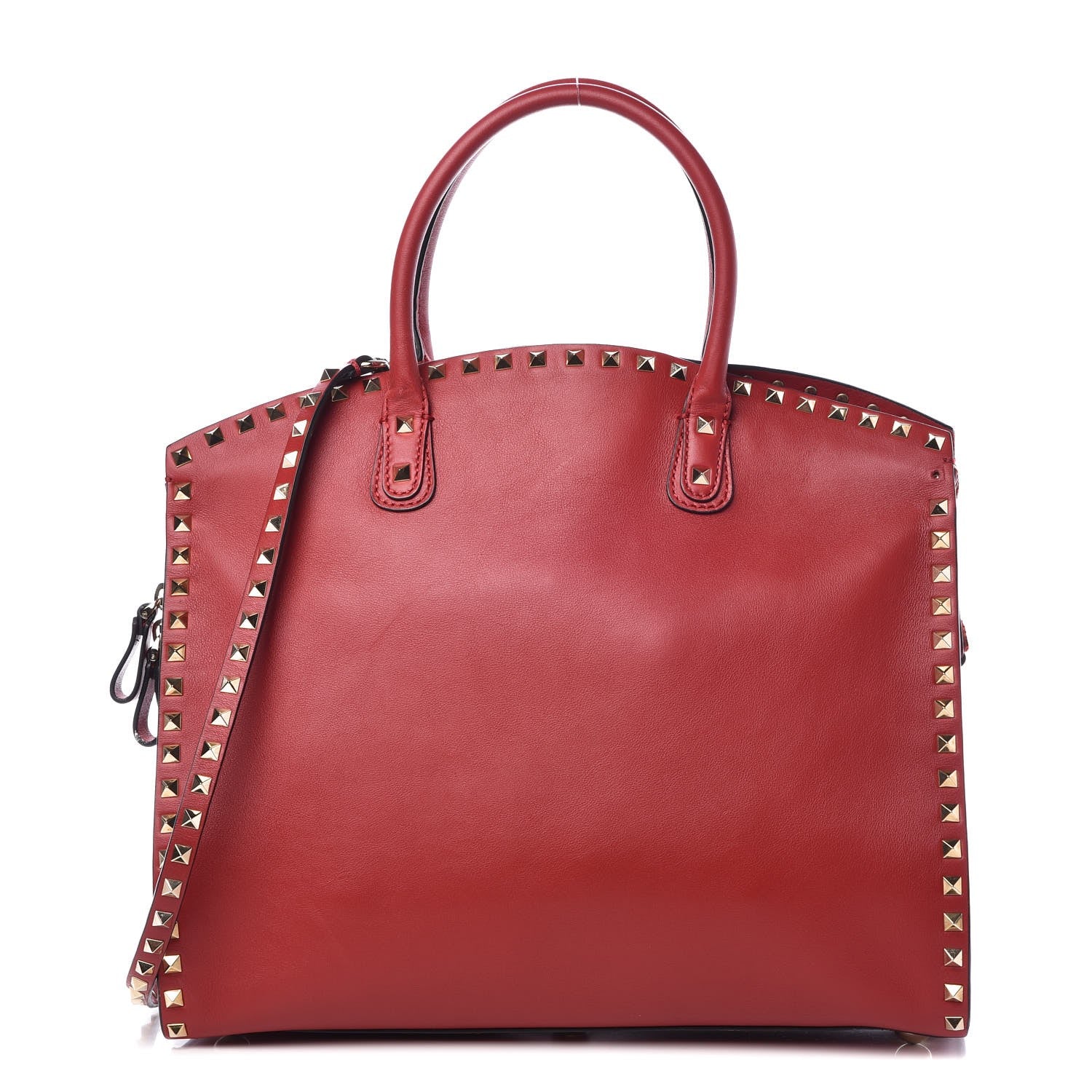 Valentino Garavani Vitello Rockstud Dome Shopper Rosso Valentino 1 of 15