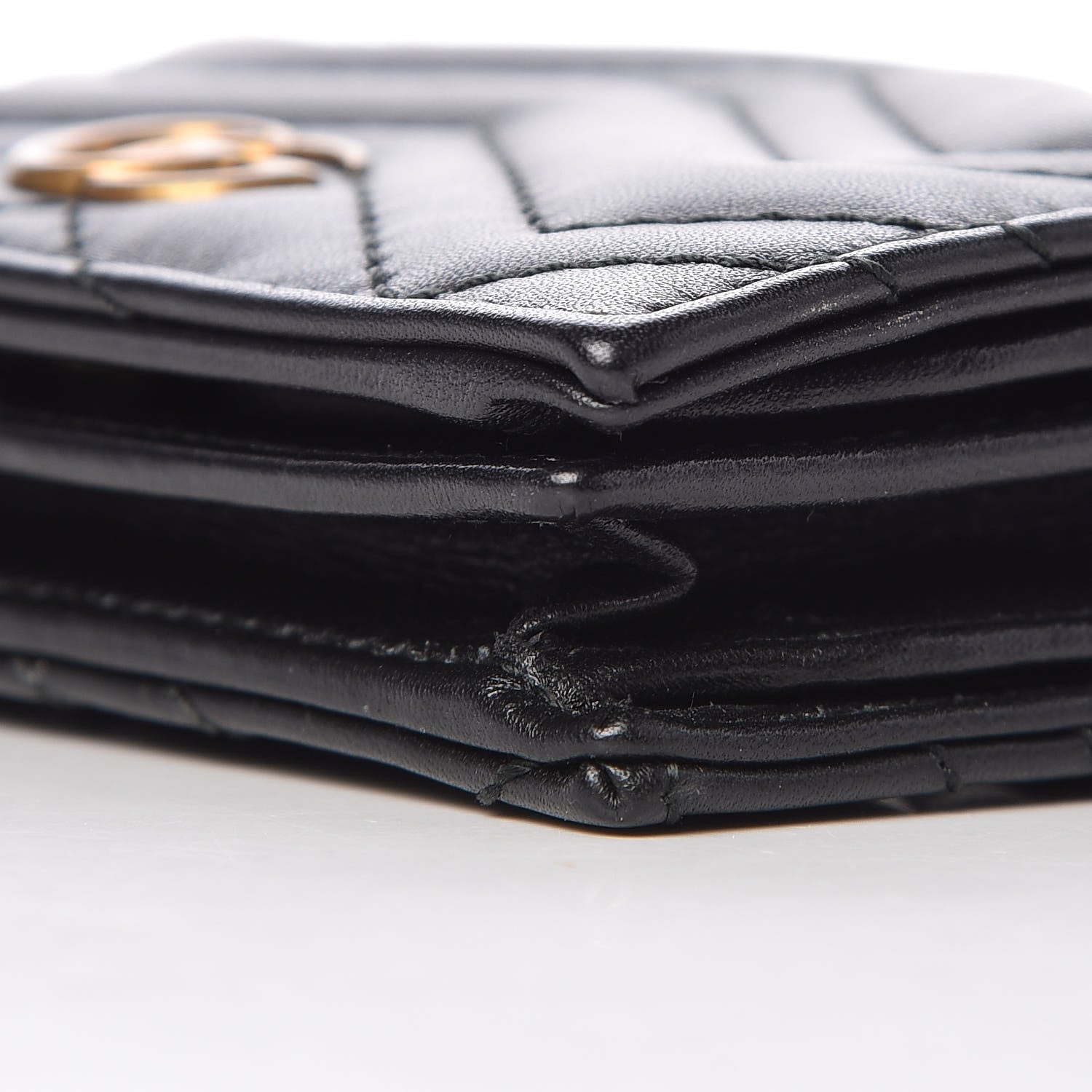 Gucci Calfskin Matelasse GG Marmont Card Case Wallet Black 9 of 10