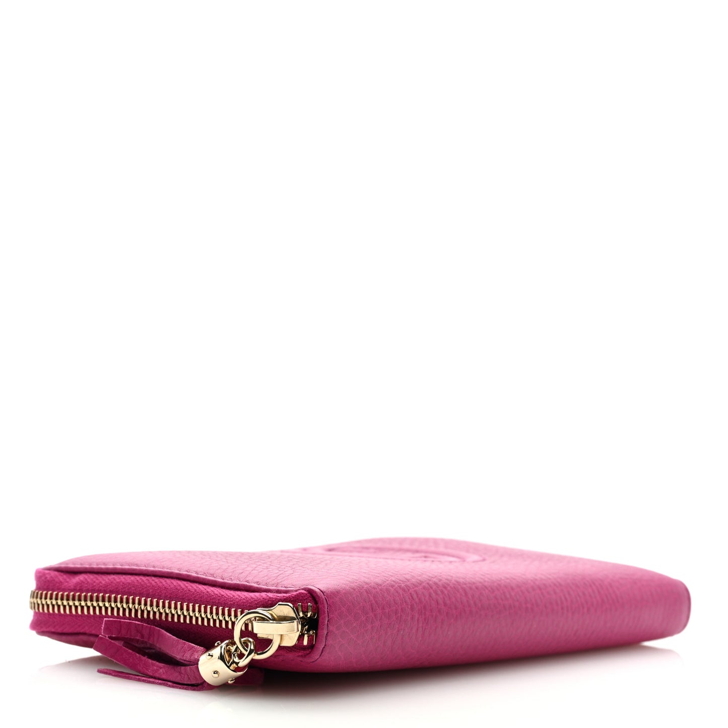 Pebbled Calfskin Soho Zip Around Wallet Bright Bougainvillea