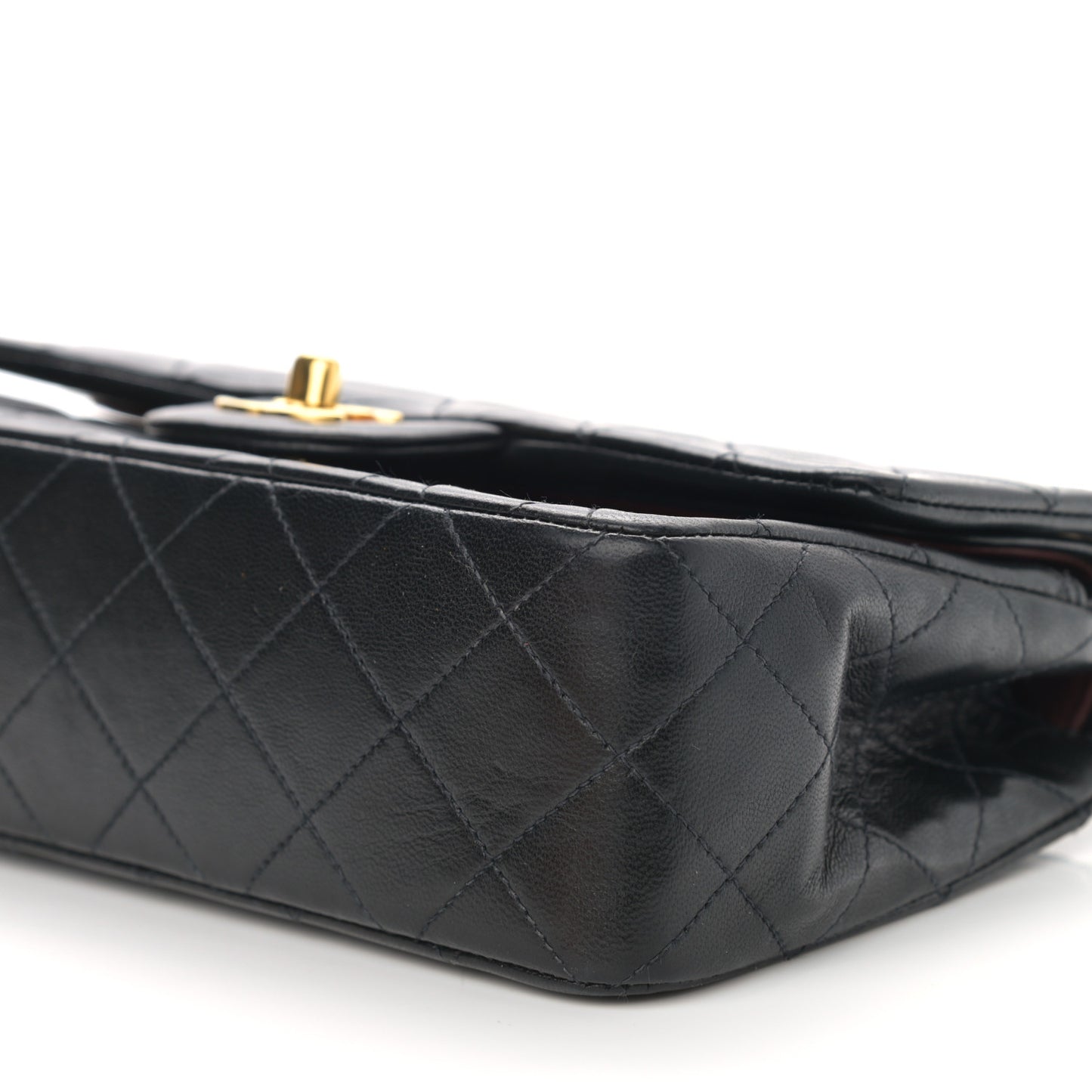 Lambskin Quilted Small Double Flap Black