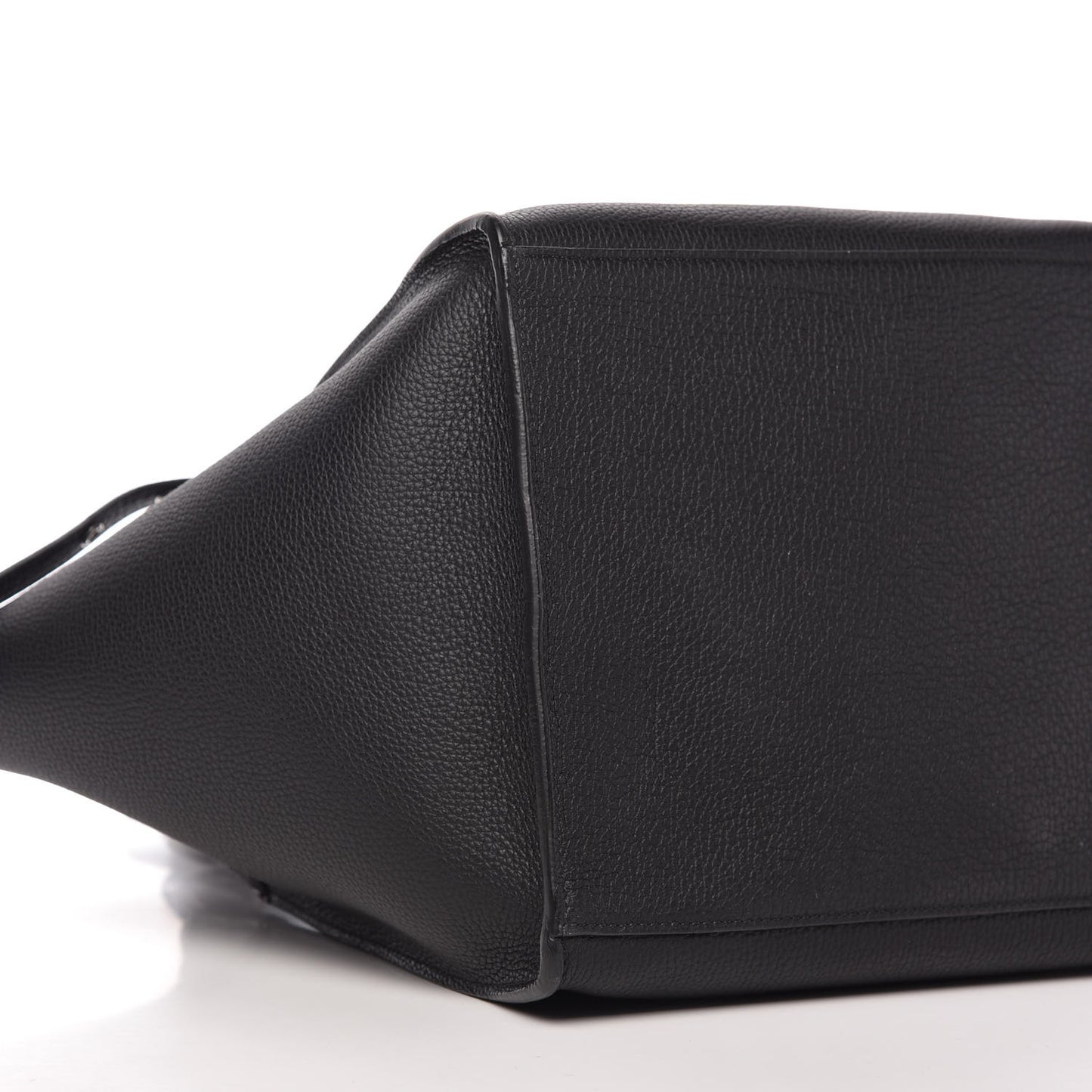Supple Grained Calfskin Small Long Strap Big Bag Black