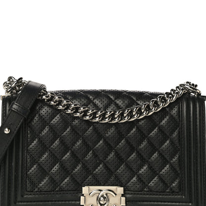 Chanel Lambskin Perforated Medium Boy Flap Black 8 of 21