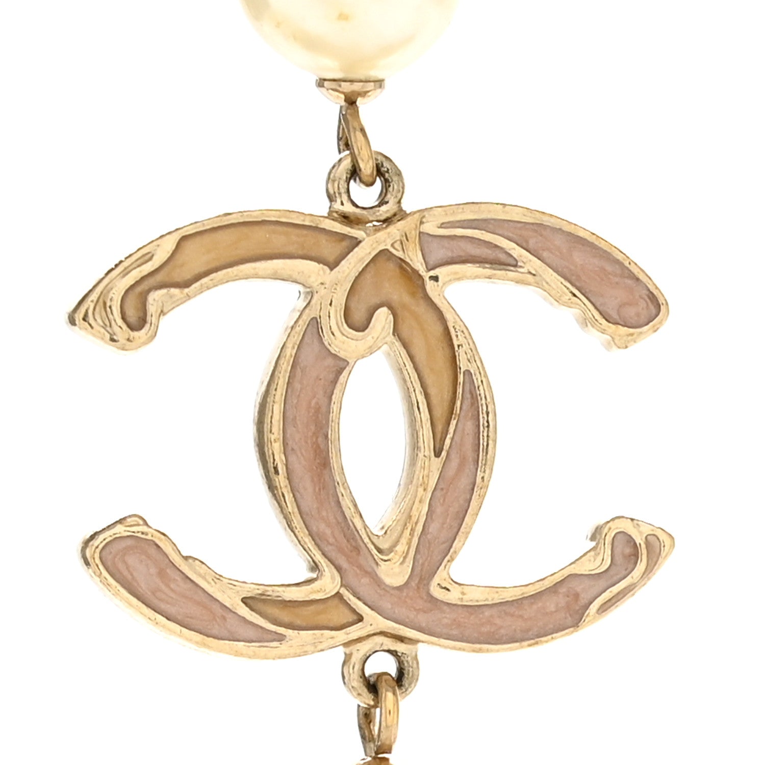 Chanel Pearl CC Long Necklace Gold 4 of 5