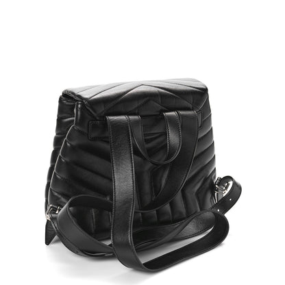 Saint Laurent Calfskin Y Quilted Monogram Small Loulou Backpack Black 3 of 8