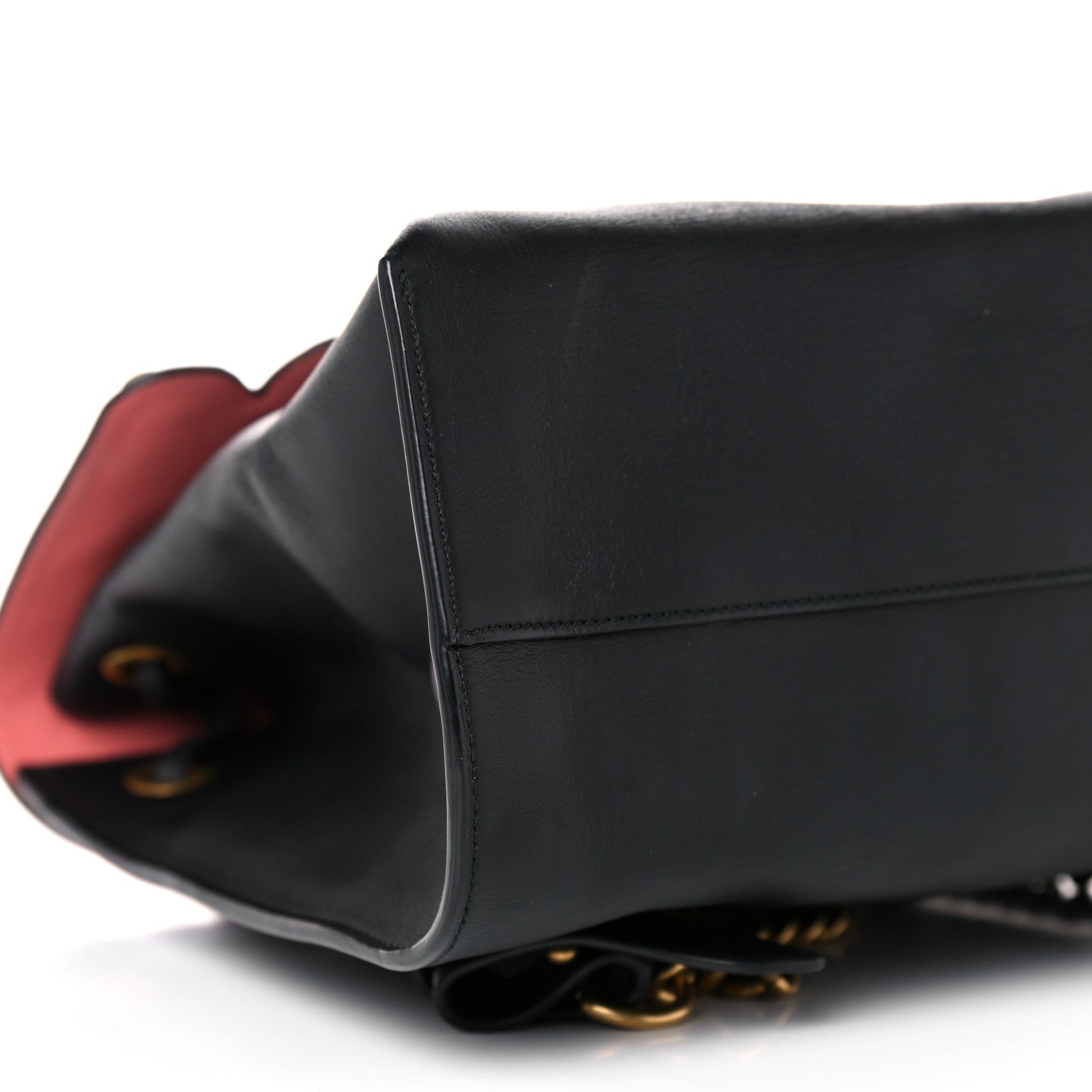 Gucci Calfskin Medium Pearly Peony Backpack Black Pink 8 of 13