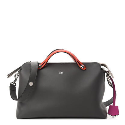 Fendi Vitello Dolce 4 Color Large By The Way Boston Bag Carbone Magenta Multicolor 1 of 10