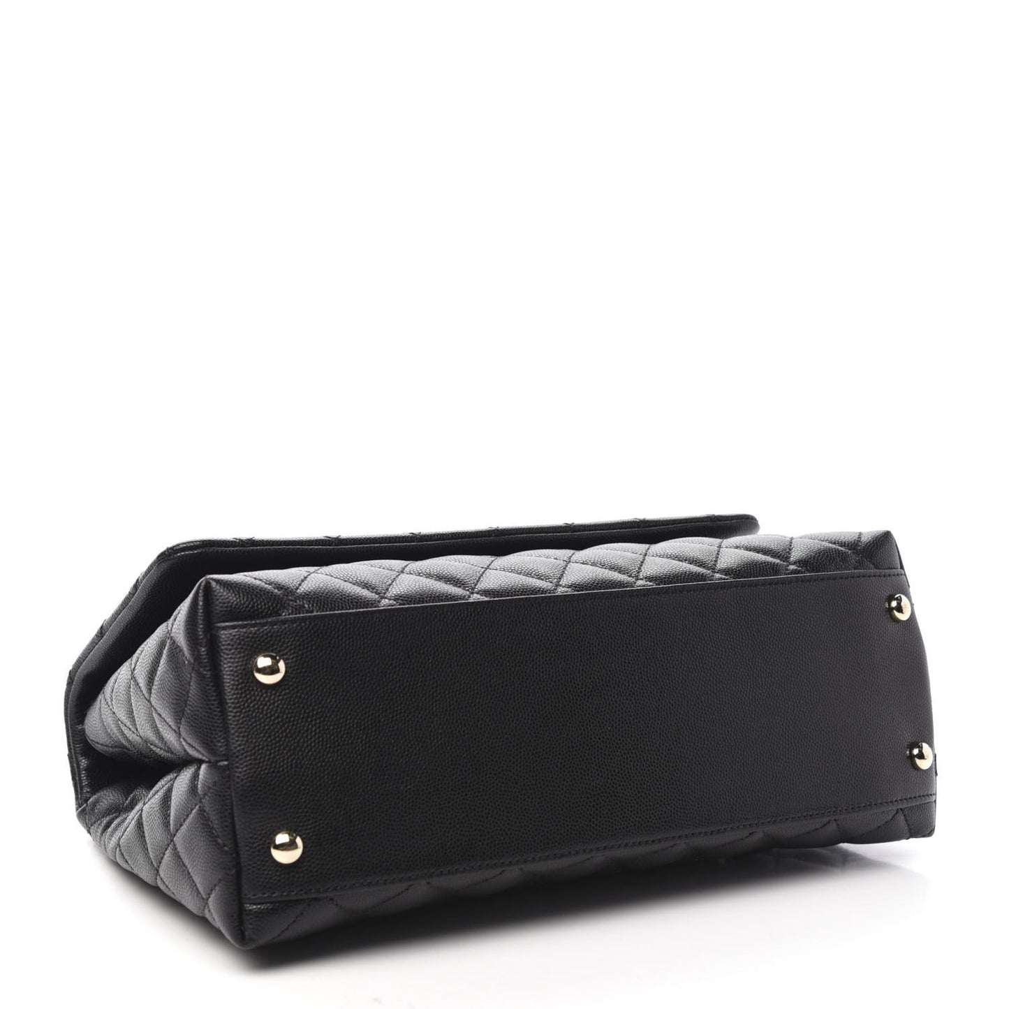 Caviar Quilted Small Coco Handle Flap Black