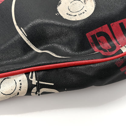 Christian Dior Coated Canvas Hardcore Mini Saddle Pochette Black Red 13 of 13