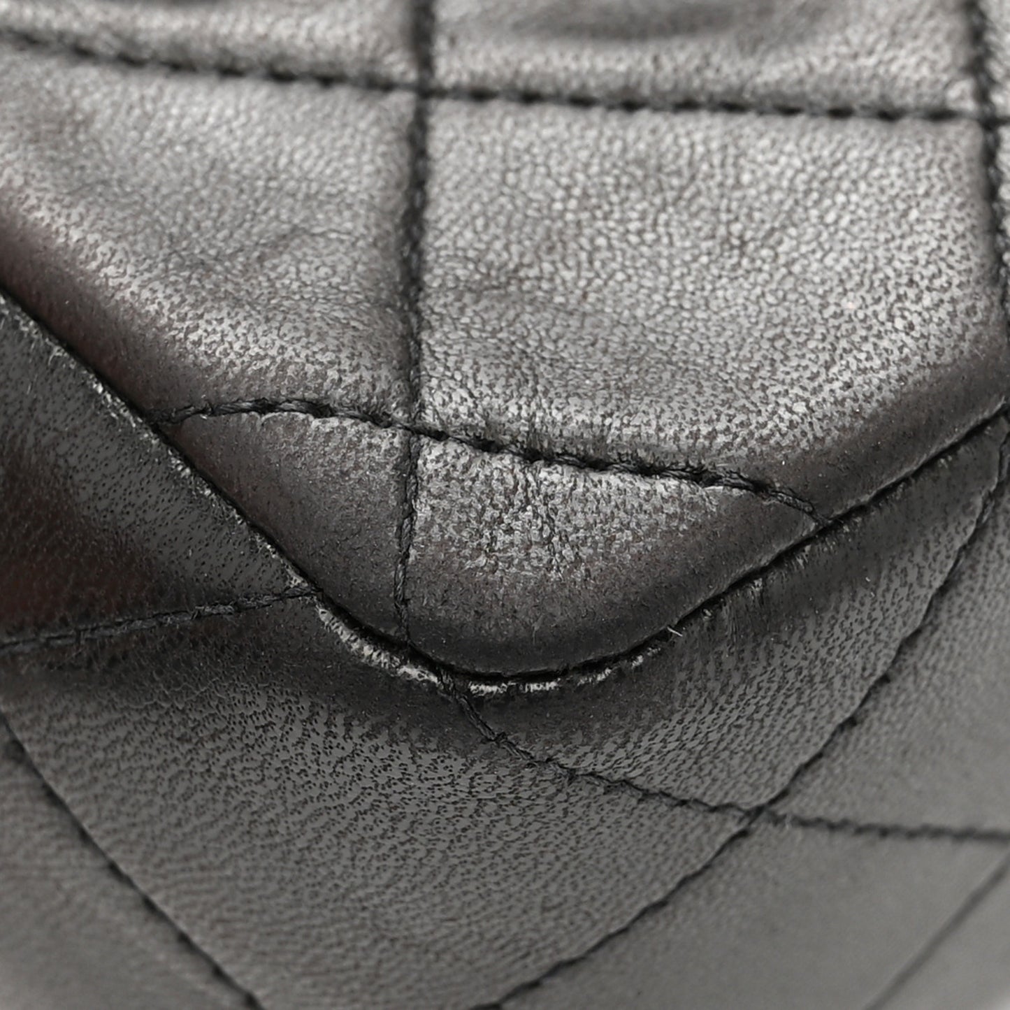 Lambskin Quilted Mini Square Flap Black