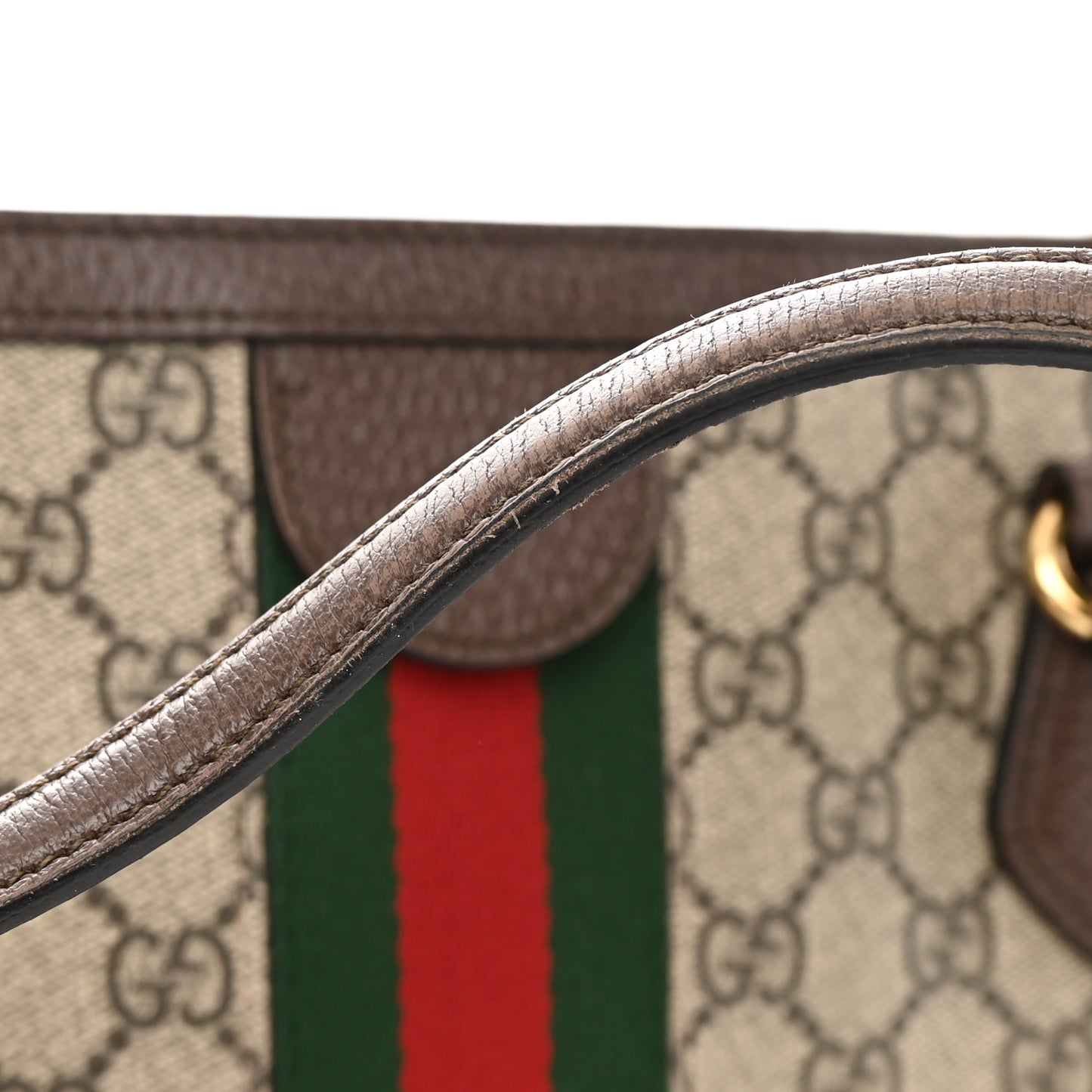 GG Supreme Monogram Medium Ophidia Shopping Tote Brown