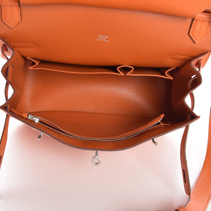 Hermes Taurillon Clemence Jypsiere 28 Orange 5 of 9