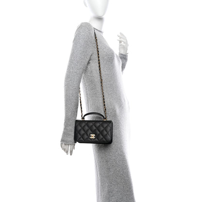 Chanel Caviar Quilted Mini Top Handle Flap Black 2 of 10