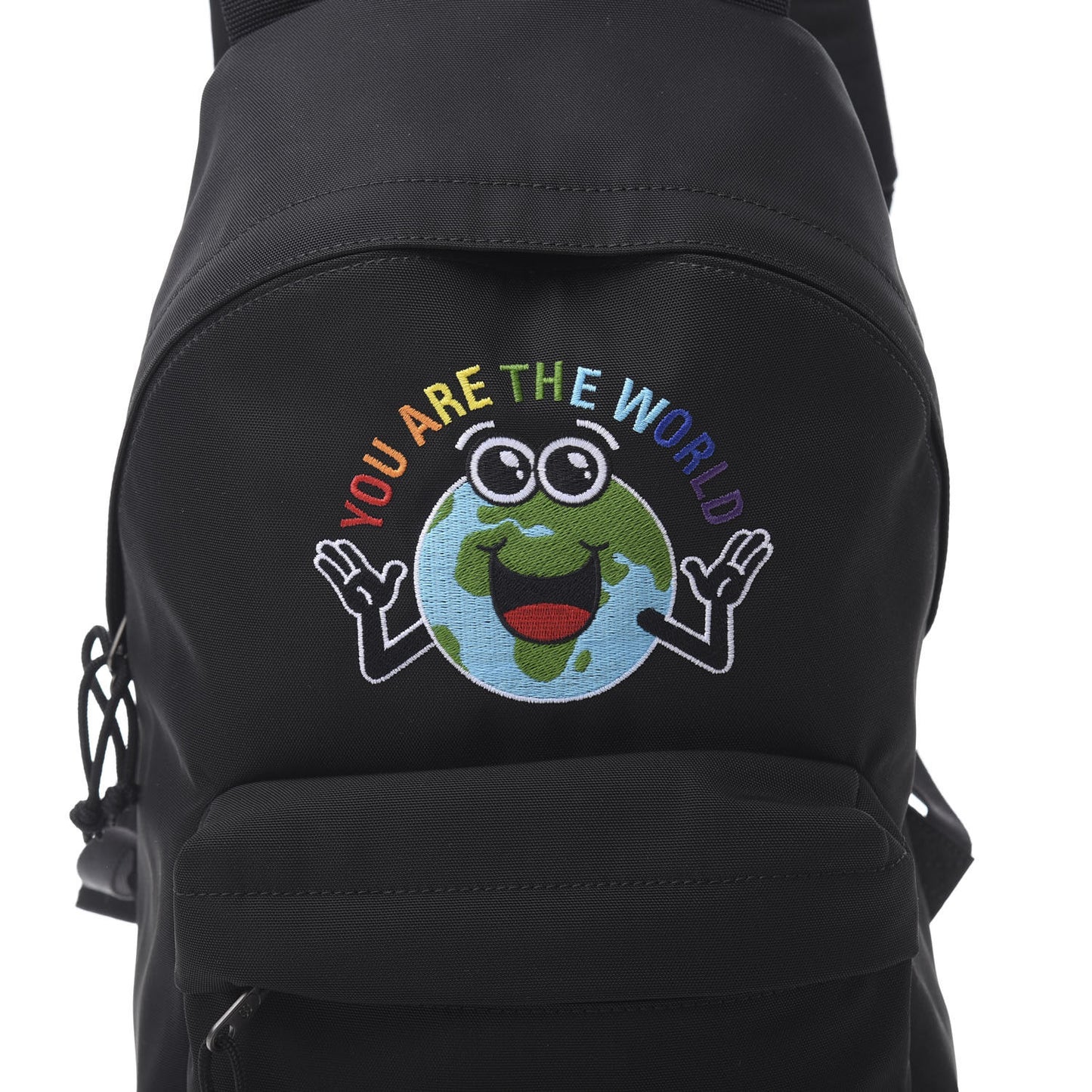 Nylon Embroidered You Are The World Explorer Backpack S Black