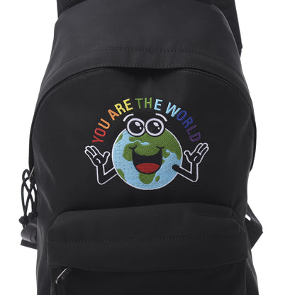 Balenciaga Nylon Embroidered You Are The World Explorer Backpack S Black 7 of 9