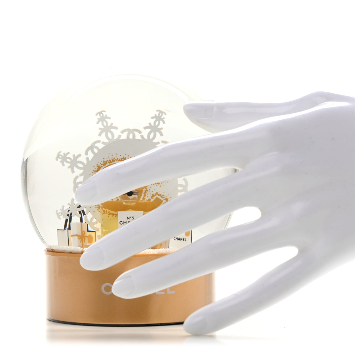 Chanel Glass CC Shopping Bag Snow Globe Gold 2 of 7