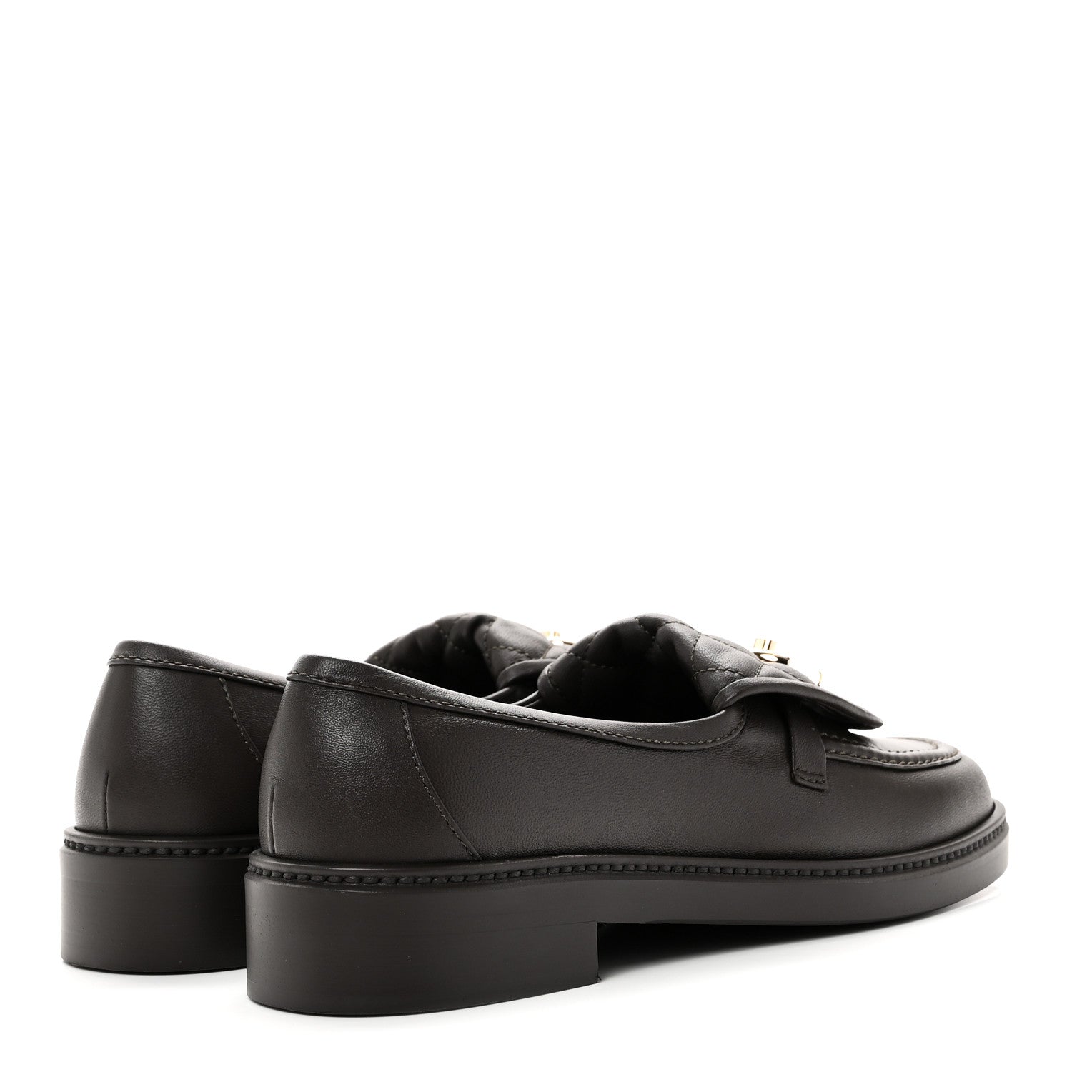 Chanel Lambskin Quilted CC Turnlock Loafers 37 Dark Brown 1867617
