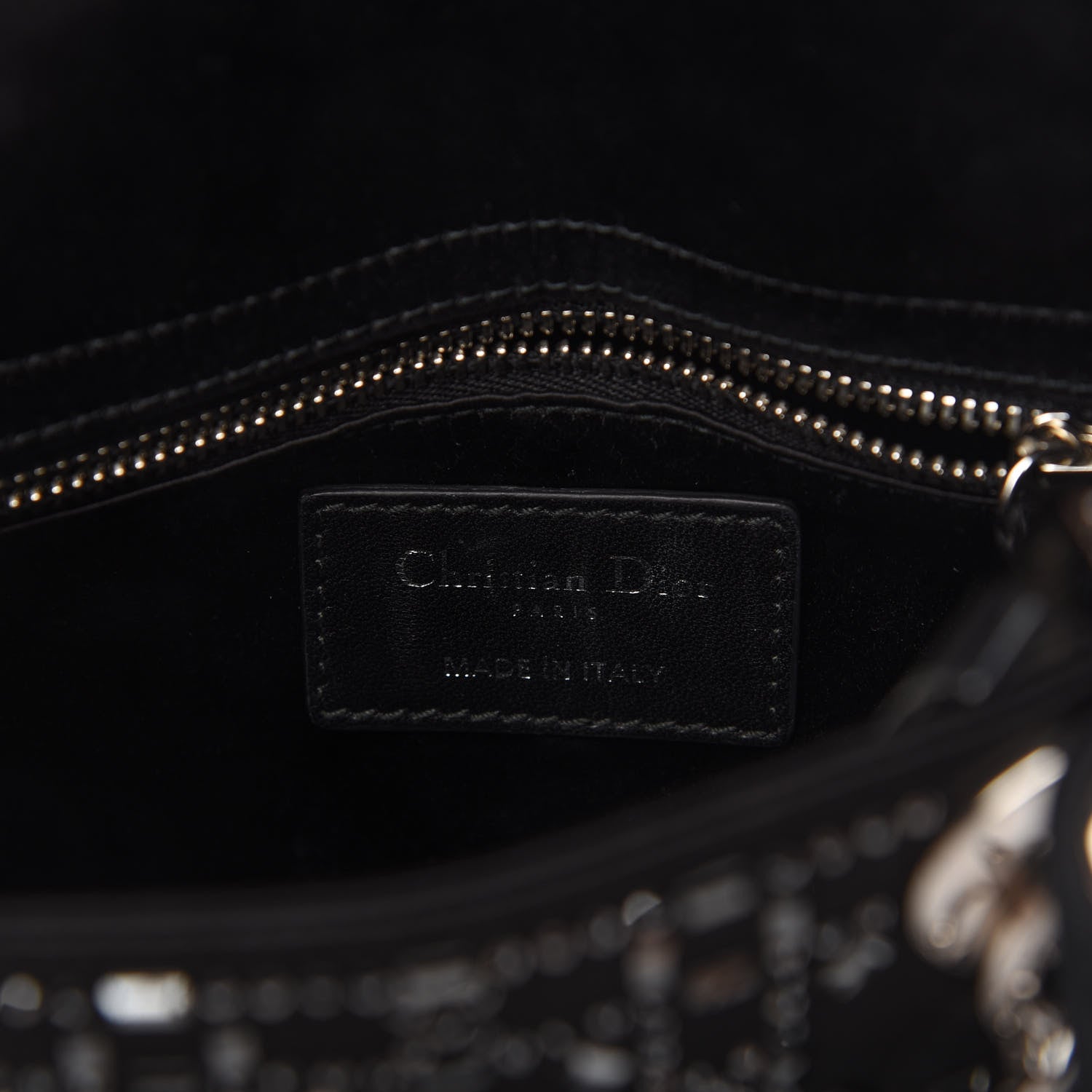 Christian Dior Satin Crystal Cannage Mini Lady Dior Black 8 of 10