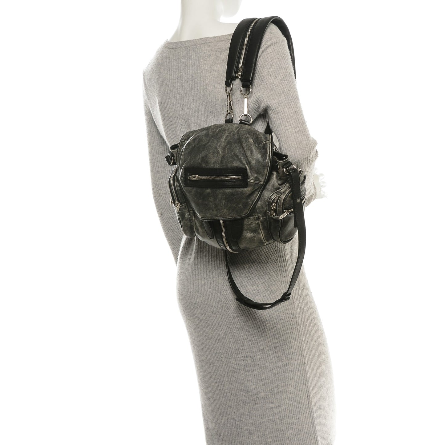Alexander Wang Calfskin Mini Marti Backpack Washed Grey 188075 – FASHIONPHILE
