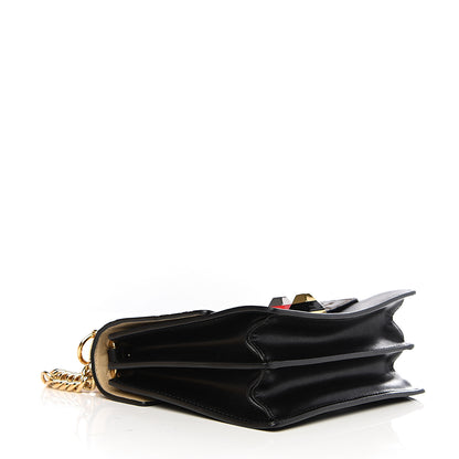 Fendi Vitello Liberty Bi-Color FF 1974 Embossed Small Kan I Shoulder Bag Black Maya 3 of 12