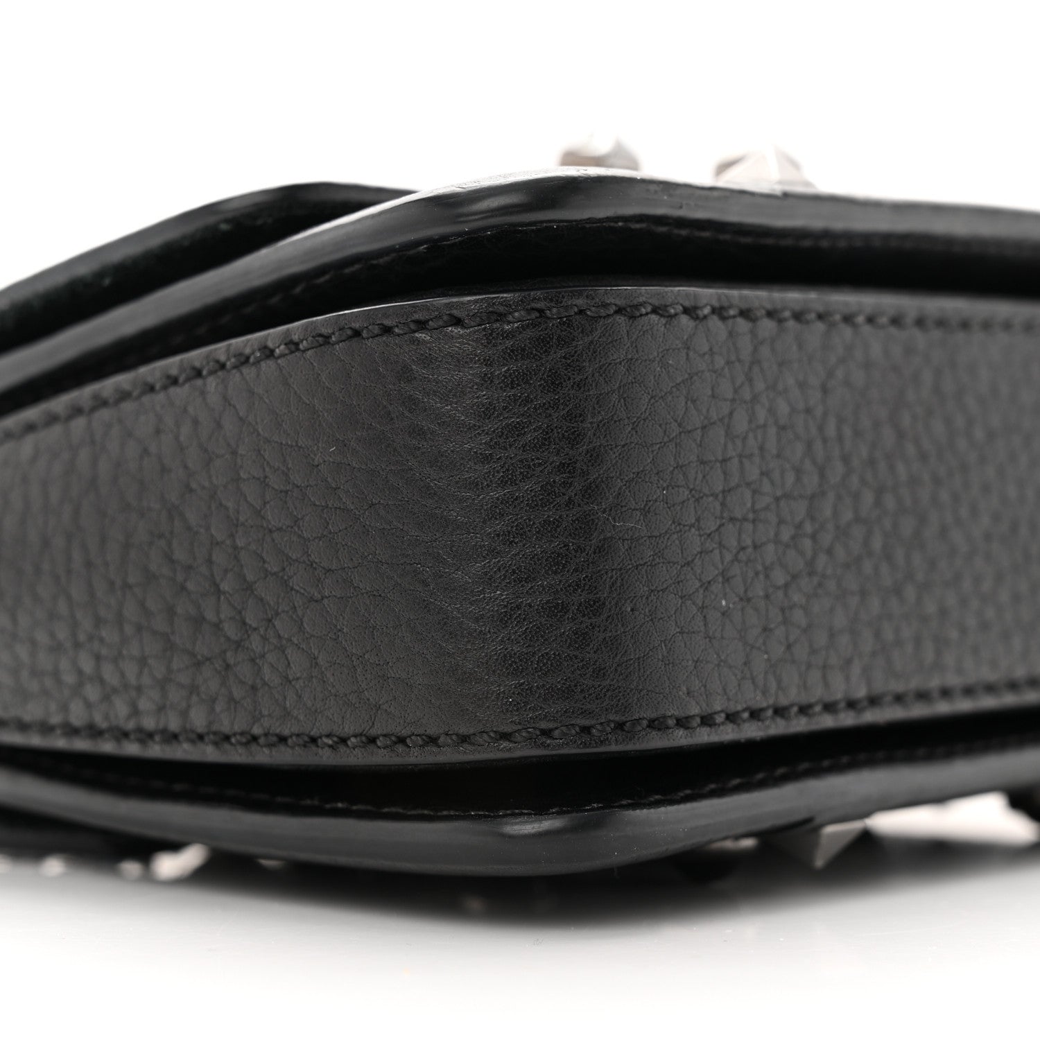Valentino Garavani Grained Calfskin Onyx Micro B-Rockstud Rolling Flap Black 8 of 12