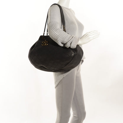 Chanel Iridescent Grained Calfskin Stitched Accordion Tote Dark Grey 2 of 7