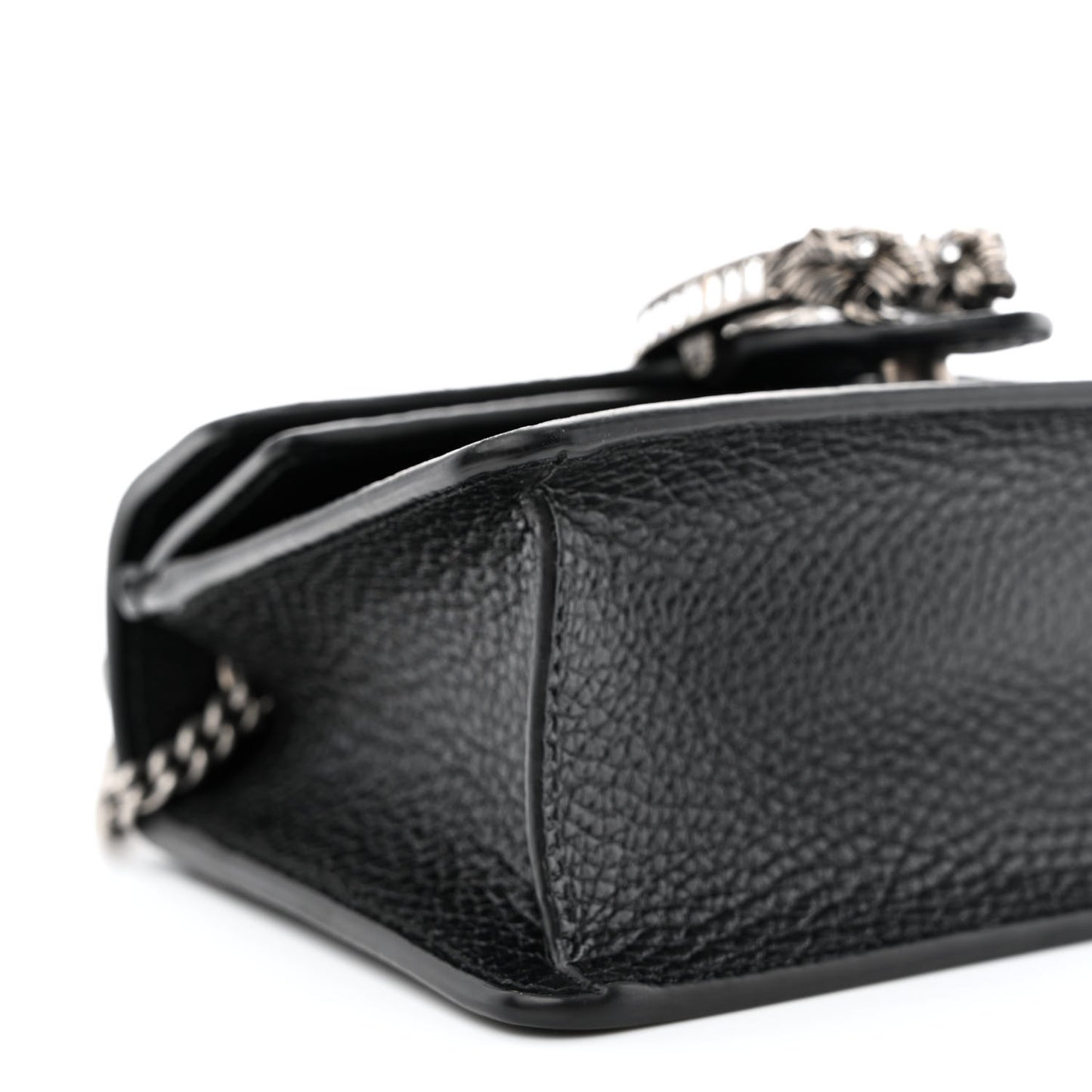 Dollar Calfskin Crystal Mini Dionysus Top Handle Bag Black Crystal