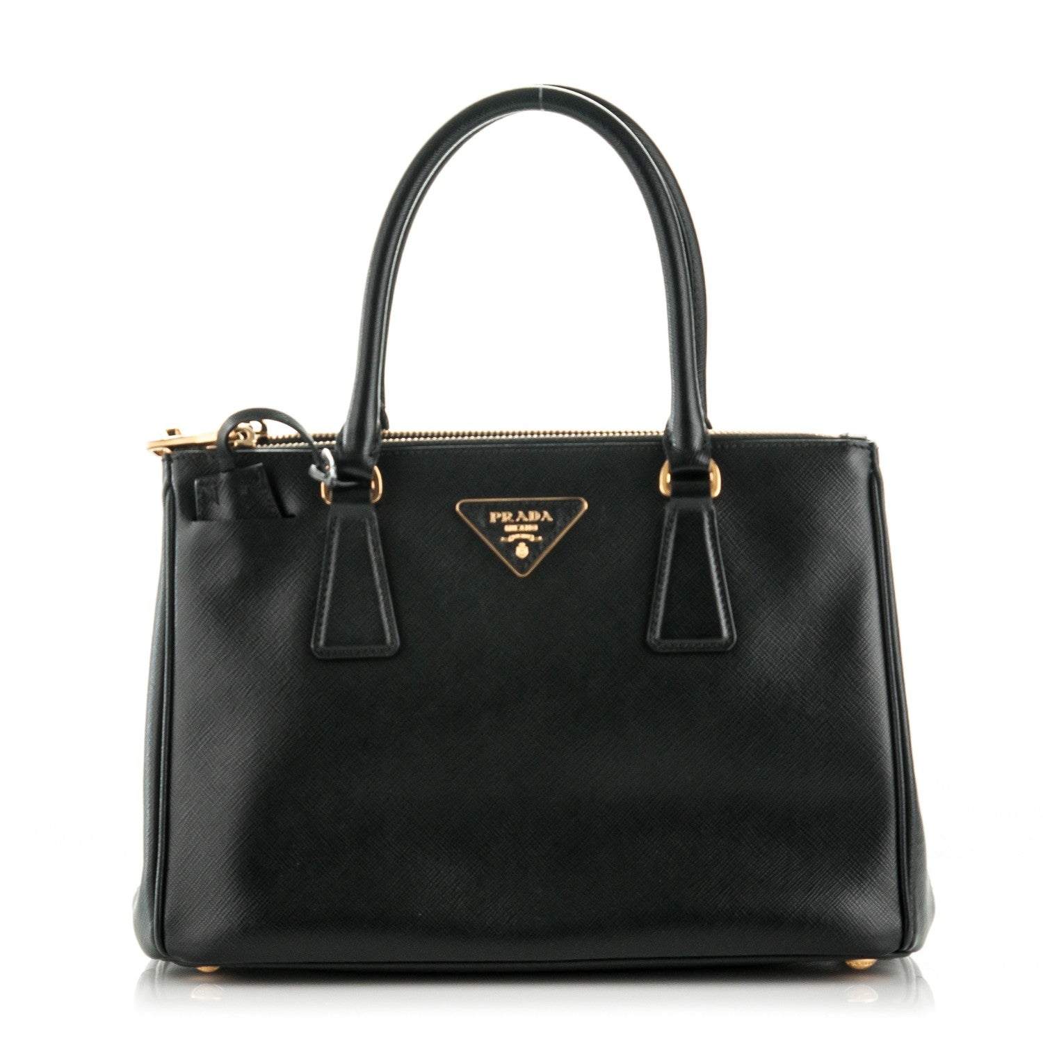 Prada Saffiano Small Galleria Double Zip Tote Black 1 of 9